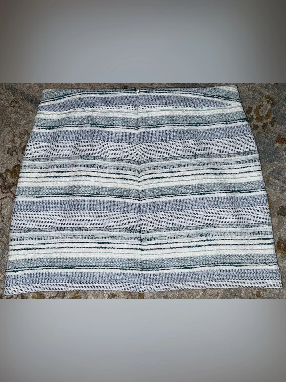 LOFT Striped Knit Mini Skirt in Blue and White